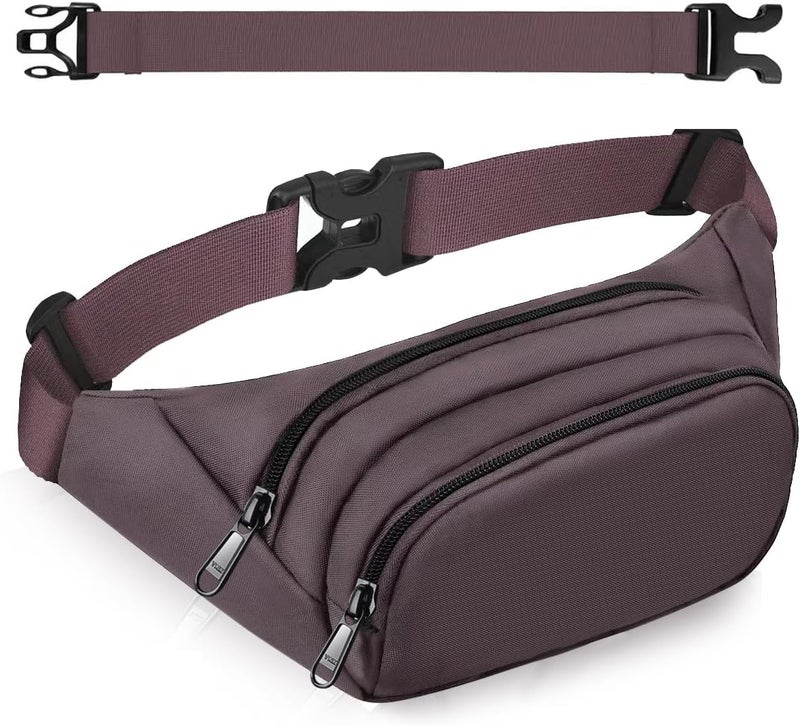 Syican Large Fanny Pack for Women Men - Waist bag with 3-Zipper Pockets, Gifts for Enjoy Sports Traveling Workout Casual Hands-Free crossbody bags Fits MAX 7.9'' iPad & 6.6'' Phone - Image 1
